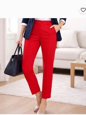Talbots Bright Red Cropped Curvy Pants